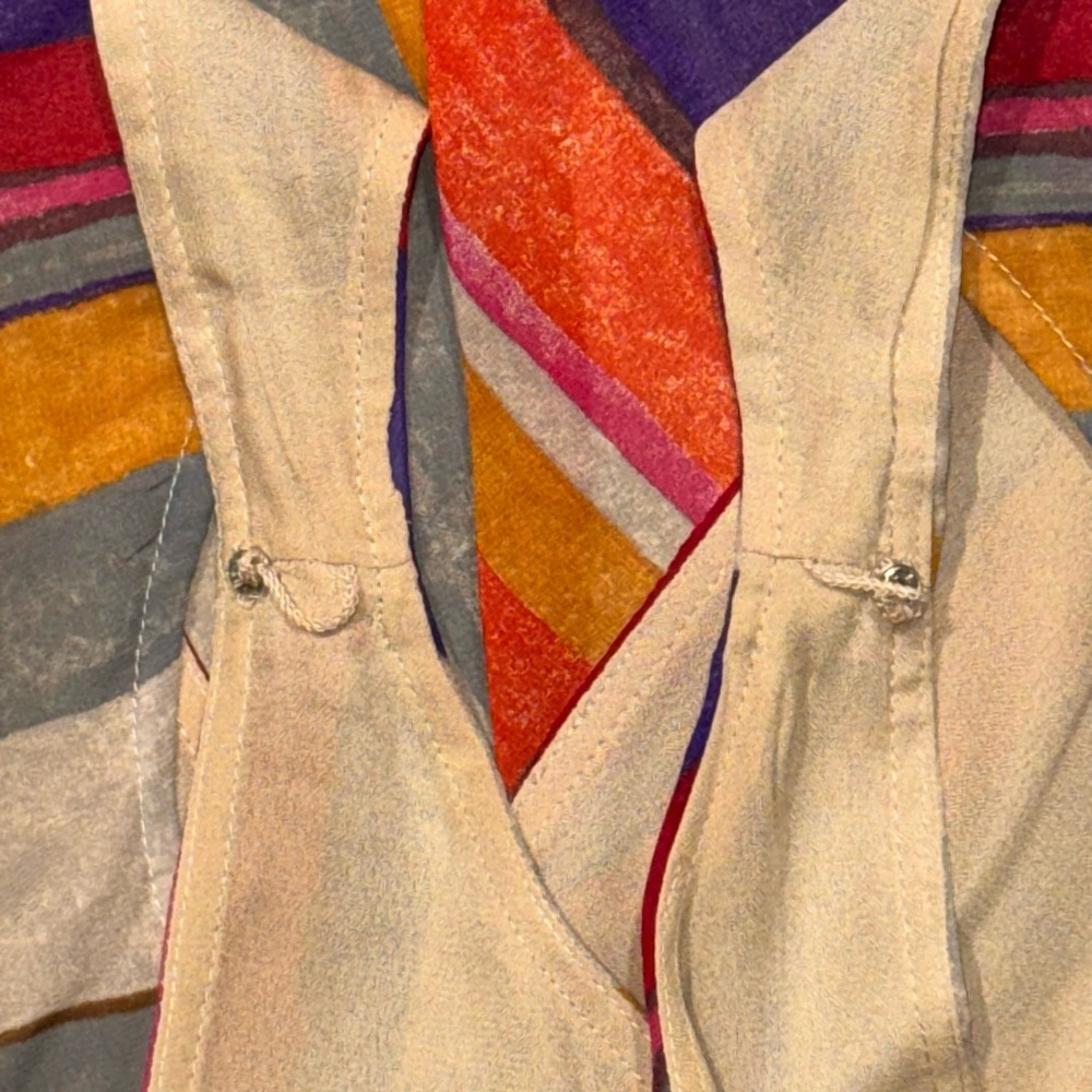 👗🎨 LAUREN‎ RALPH LAUREN Striped Wrap Dress | Multicolor Tie Belt | Sz 12 - Picture 4 of 9